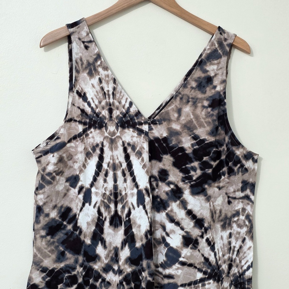 Simply Vera Wang Linen Blend‎ Tie Dye Maxi Dress Sz XL Boho Coastal Resortwear - Picture 3 of 13